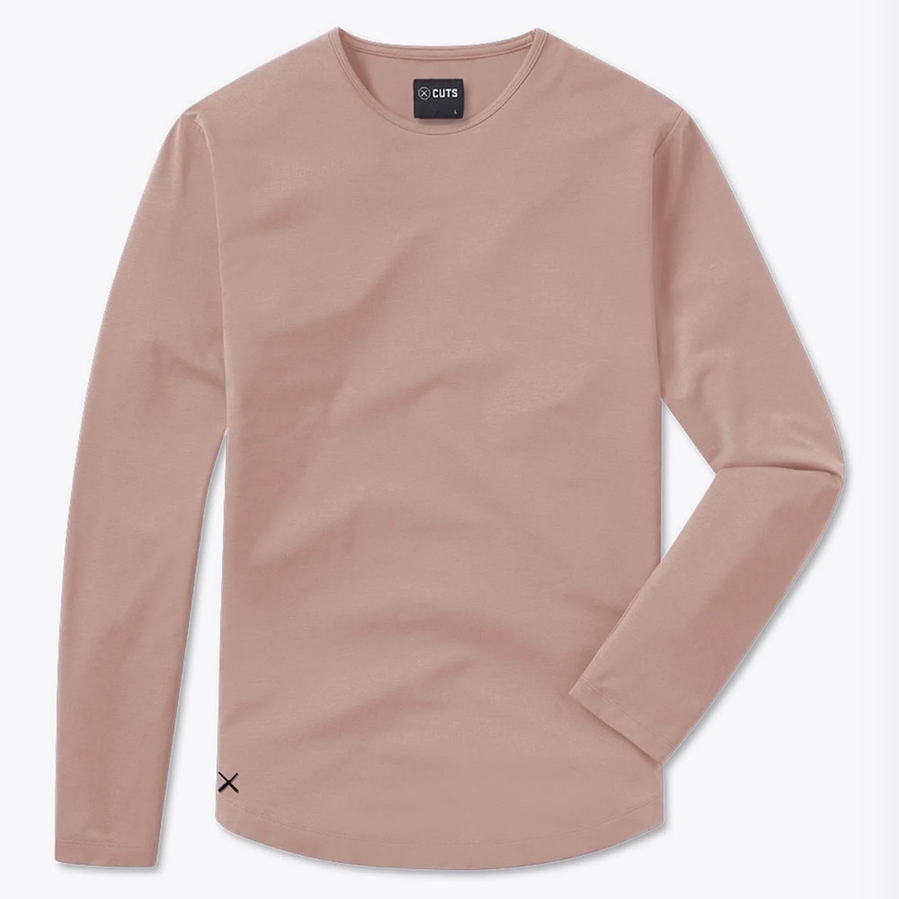 NWOB Cuts Clothing Men's Curve Hem Long Sleeve T-Shirt | Size XL | Mountain Mist